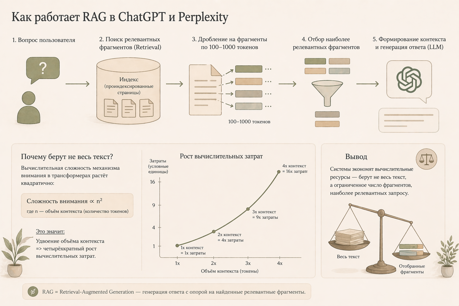 Как работает RAG: извлечение релевантных фрагментов для генерации ответа